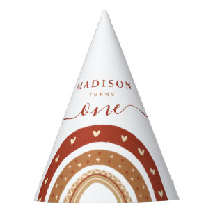 Chapeaux De Fêtes Moderne Chic Terracotta Rainbow Boho Anniversaire