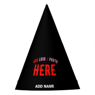 CHAPEAUX DE FÊTES MODERNE ET MODERNE PERSONNALISABLE NOIR VÉRIFIÉ