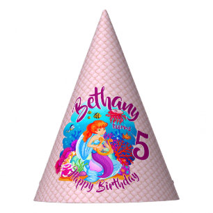Chapeaux De Fêtes Modifier le nom d'âge Mermaid Anniversaire Fête