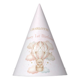Chapeaux De Fêtes Montgolfière Beary Sweet pour un 1er anniversaire