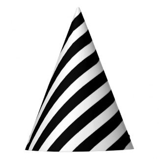 Chapeaux De Fêtes motif à bandes diagonales noir et blanc