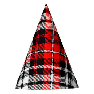 Chapeaux De Fêtes Motif à carreaux tartan rouge noir blanc