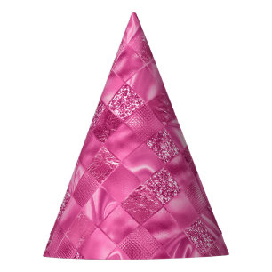 Chapeaux De Fêtes Motif à tissage Carré rose chaud
