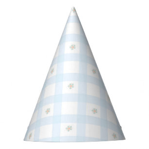 Chapeaux De Fêtes Motif bleu En vichy Floral CartoonFournituresParti