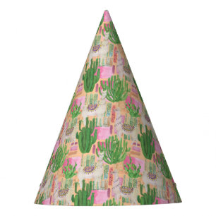 Chapeaux De Fêtes Motif coloré de lama d'aquarelle