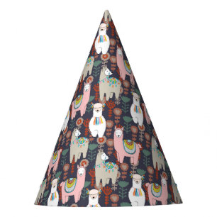 Chapeaux De Fêtes Motif coloré de lamas