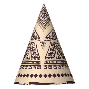 Chapeaux De Fêtes Motif d'affaires tribal, ethnique, vintage