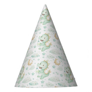 Chapeaux De Fêtes Motif d'aquarelle Green Dragon Baby Pastel
