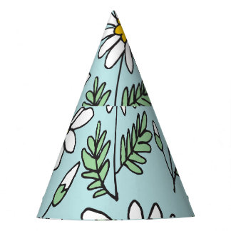 Chapeaux De Fêtes Motif de camomille dessiné à la main.
