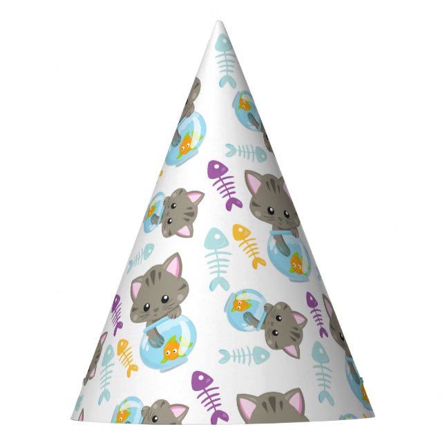 Chapeaux De Fêtes Motif De Chats, Chats Mignons, Chatons, Poisson (Devant)