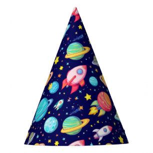 Chapeaux De Fêtes Motif de dessin animé spatial coloré