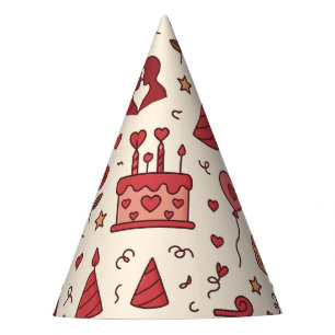 Chapeaux De Fêtes Motif de doodle pour célébration romantique