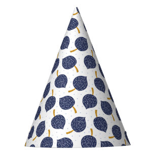 Chapeaux De Fêtes Motif de fruits de la bombe Abstraite bleue marine