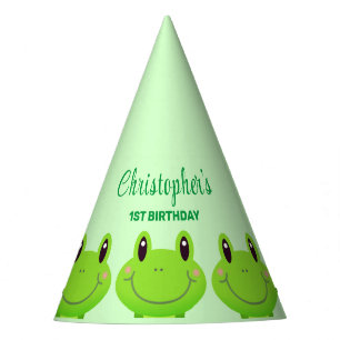 Chapeaux De Fêtes Motif de grenouille à thème vert anniversaire de e