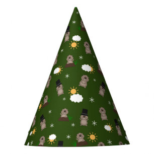 Chapeaux De Fêtes Motif de jour de Groundhog