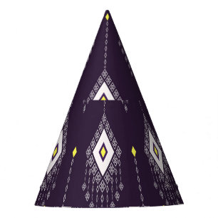 Chapeaux De Fêtes Motif de lustre Ikat : Conception Vintage de texti