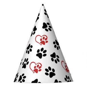 Chapeaux De Fêtes Motif De Pâtes, Pâtes Noires, Pâtes Rouges, Coeurs