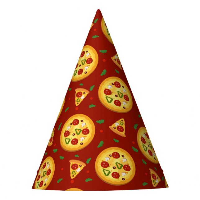 Chapeaux De Fêtes motif de pizza cool papier (Devant)