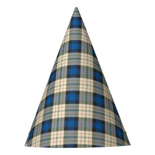 Chapeaux De Fêtes Motif de plaids de tartan - beige bleu