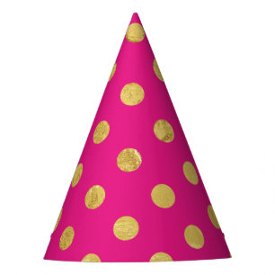Chapeaux De Fêtes Motif de point élégant de polka de feuille d'or