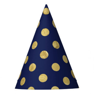 Chapeaux De Fêtes Motif de point élégant de polka de feuille d'or
