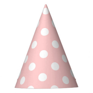 Chapeaux De Fêtes Motif de point rose et blanc de polka