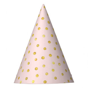 Chapeaux De Fêtes Motif de points élégant de confettis de rose et