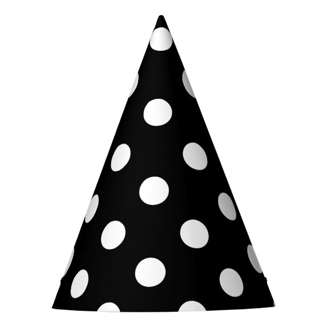 Chapeaux De Fêtes Motif de pois noir et blanc (Devant)