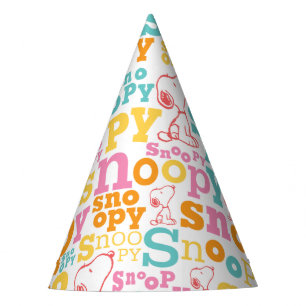 Chapeaux De Fêtes Motif de texte Snoopy Pastel