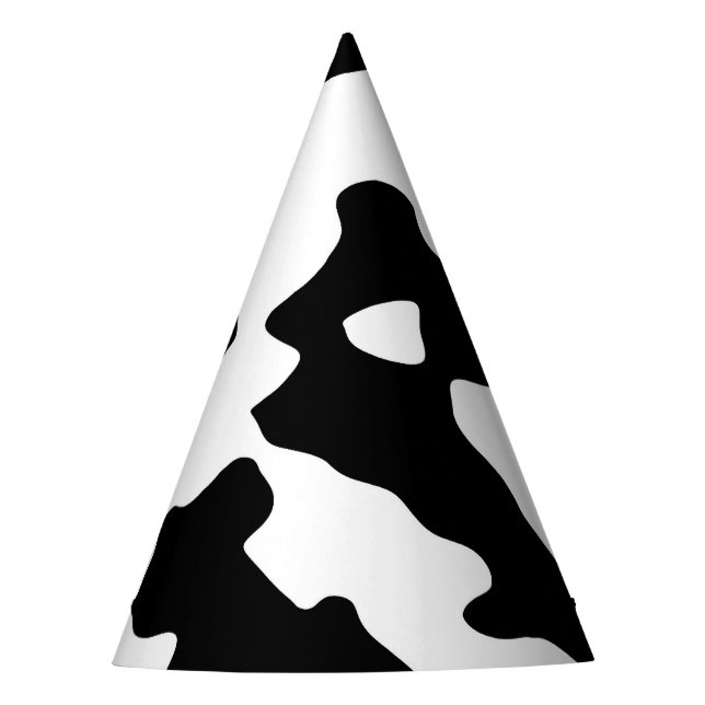 Chapeaux De Fêtes Motif de vache noir et blanc (Devant)