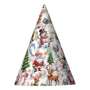Chapeaux De Fêtes Motif décoratif de Noël sur fond blanc