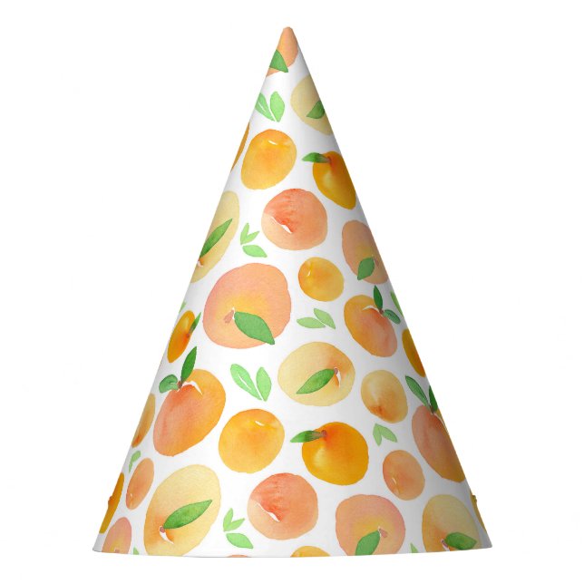 Chapeaux De Fêtes Motif des pêches de l'aquarelle de printemps (Devant)