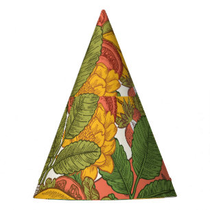 Chapeaux De Fêtes Motif d'illustration Vintage de nourriture d'été
