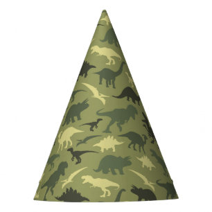Chapeaux De Fêtes Motif Dinosaure, Silhouette Dinosaure, Dino Vert
