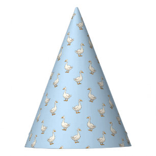 Chapeaux De Fêtes Motif d'oie blanche mignonne