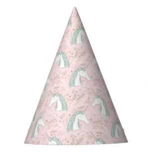 Chapeaux De Fêtes Motif floral doux de licorne