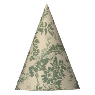 Chapeaux De Fêtes Motif floral vert vibrant vintage