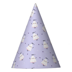 Chapeaux De Fêtes Motif Ghost mignon avec "Boo !" Texte sur Lavender
