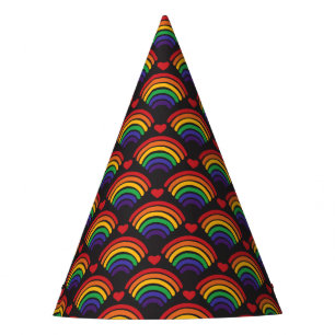 Chapeaux De Fêtes Motif Hearts & Rainbows