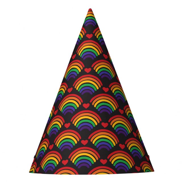 Chapeaux De Fêtes Motif Hearts & Rainbows (Devant)