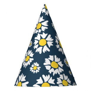 Chapeaux De Fêtes Motif marguerrier, motif floral, marguerites blanc
