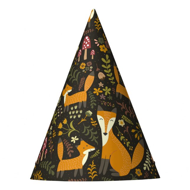 Chapeaux De Fêtes Motif migre Woodland Fox (Devant)