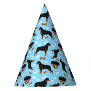 Chapeaux De Fêtes Motif Rottweiler Rottie Blue Boy Pawprint  
