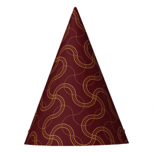 Chapeaux De Fêtes Motif rouge luxueux à rayures ondulées