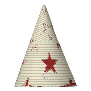 Chapeaux De Fêtes Motif sans couture étoilé rouge et blanc patriotiq