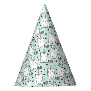 Chapeaux De Fêtes Motif tiré par la main mignon de chat de licorne