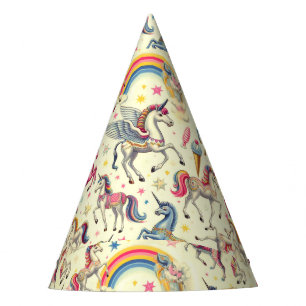 Chapeaux De Fêtes Motif vintage Cute Unicorn