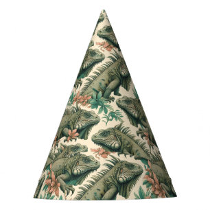 Chapeaux De Fêtes Motif vintage Iguana