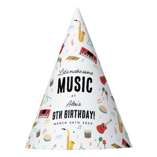 Chapeaux De Fêtes Musical Instruments Music Theme Birthday Party (Devant)