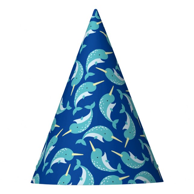 Chapeaux De Fêtes Narwhals Ocean Cute 1er Anniversaire Thème de fête (Devant)